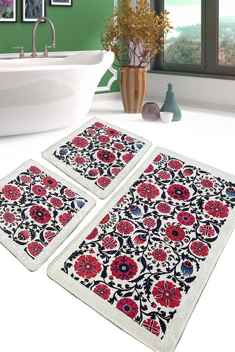 Mijölnir Juego de alfombrillas de baño Sheffield Multicolor de 3 piezas Mijölnir Juego de alfombrillas de baño Sheffield Multicolor de 3 piezas